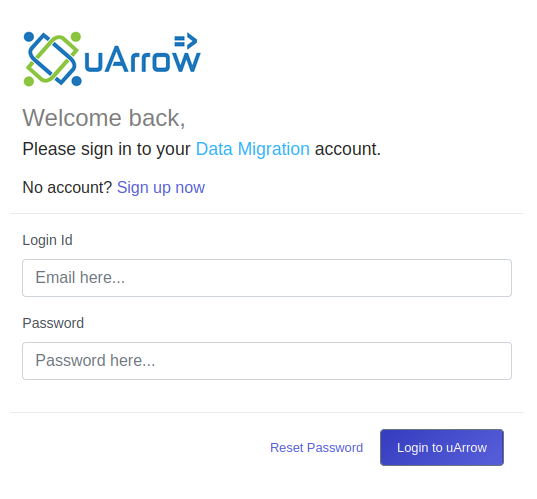 Data Migration login_screen